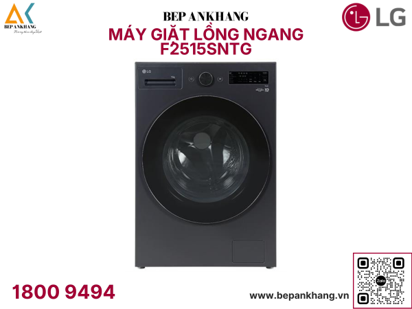 Máy giặt lồng ngang LG AI Inverter 15kg màu đen F2515SNTG - 2025